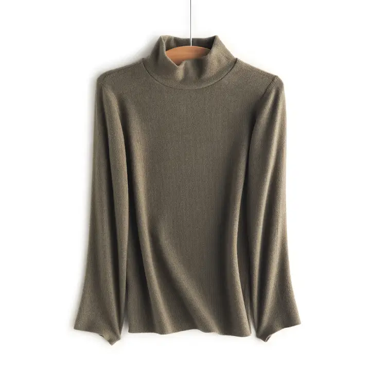 Derong Kids Long Sleeve Turtleneck Shirt Olive Green