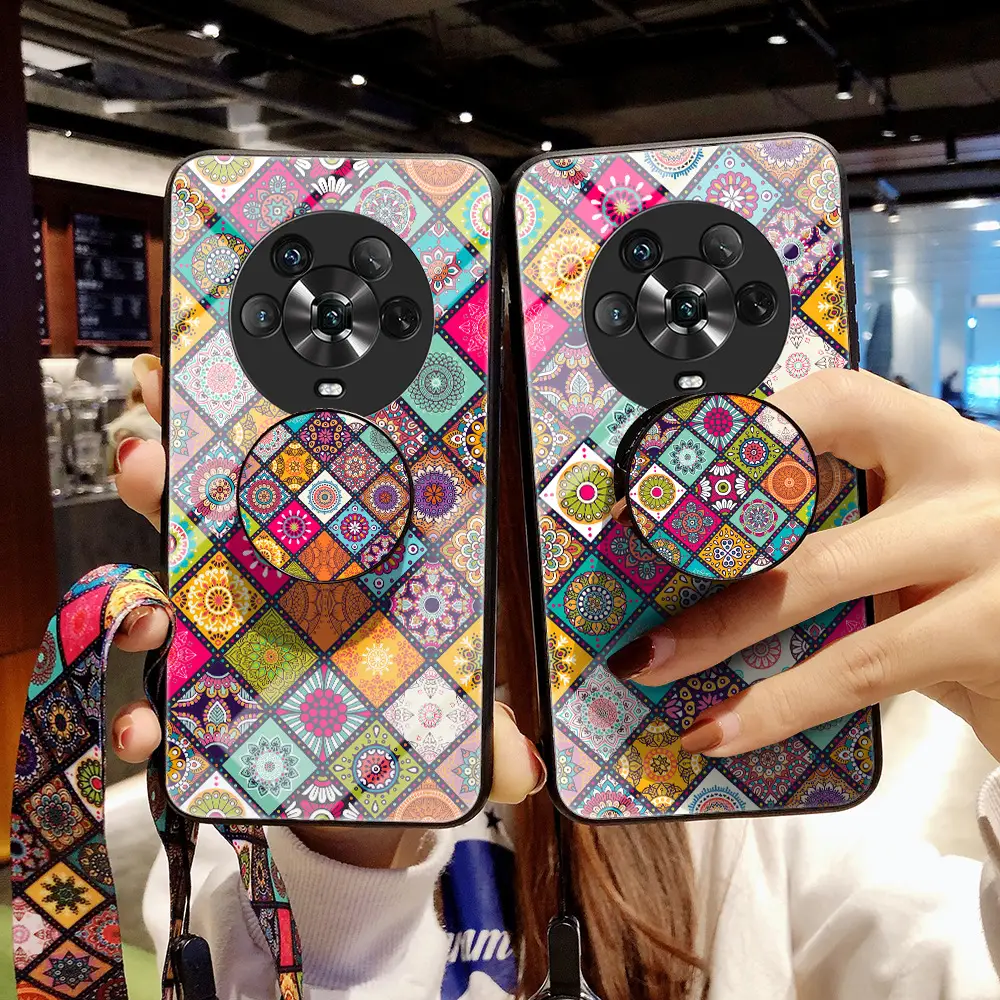 Honor X9D Smart Diamond Pattern Protective Case with Lanyard - Image 4