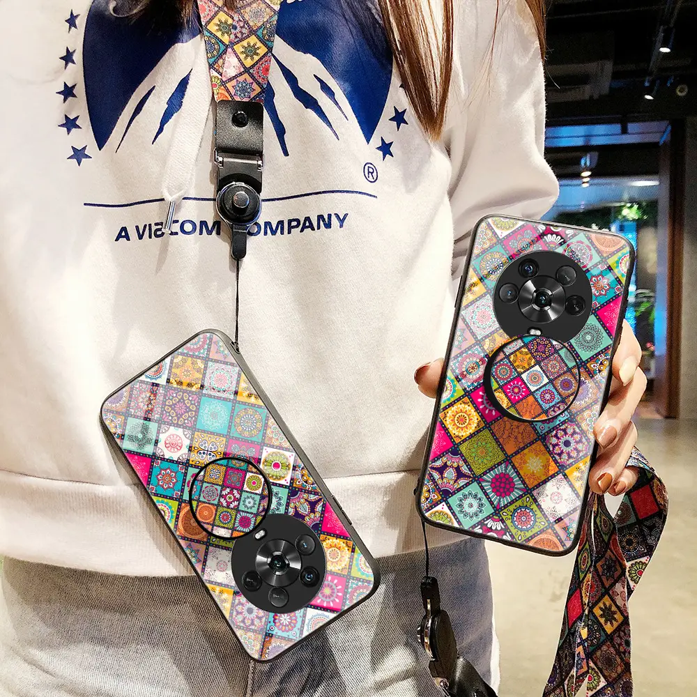 Honor X9D Smart Diamond Pattern Protective Case with Lanyard - Image 6