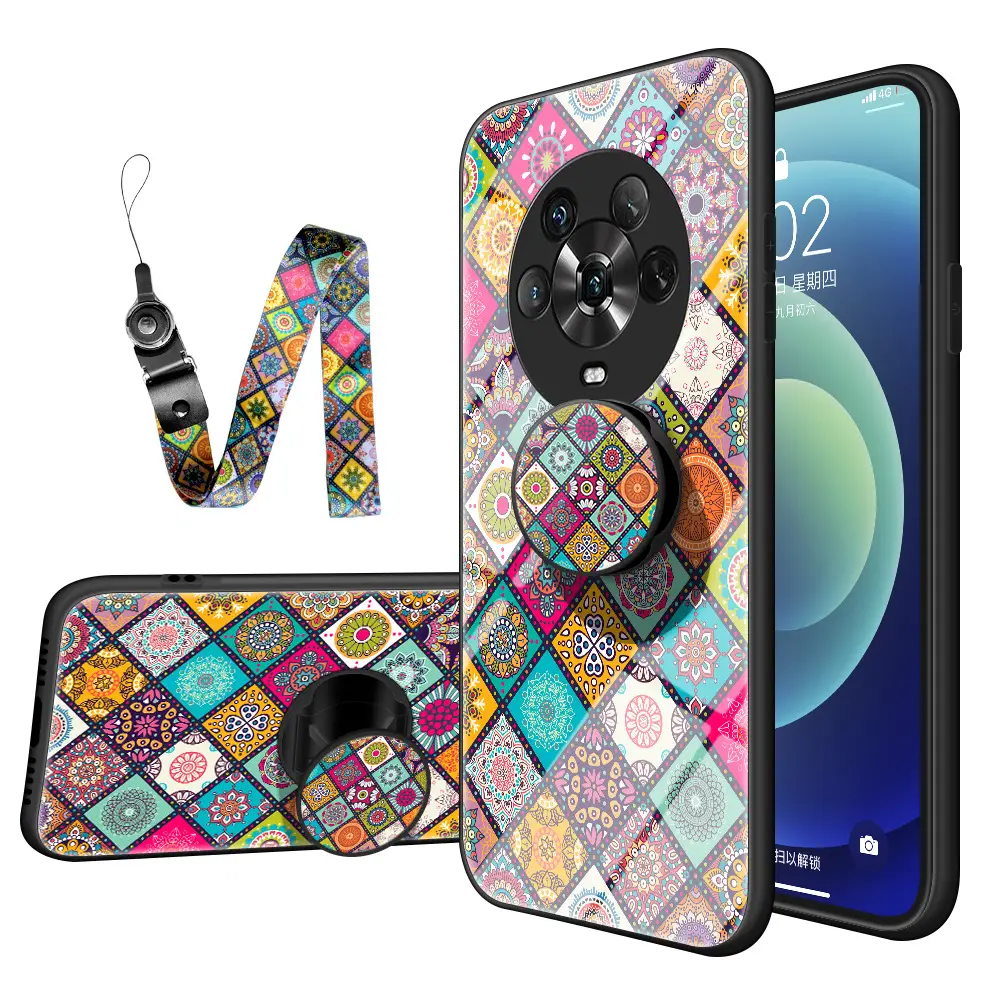 Honor X9D Smart Diamond Pattern Protective Case with Lanyard - Image 2