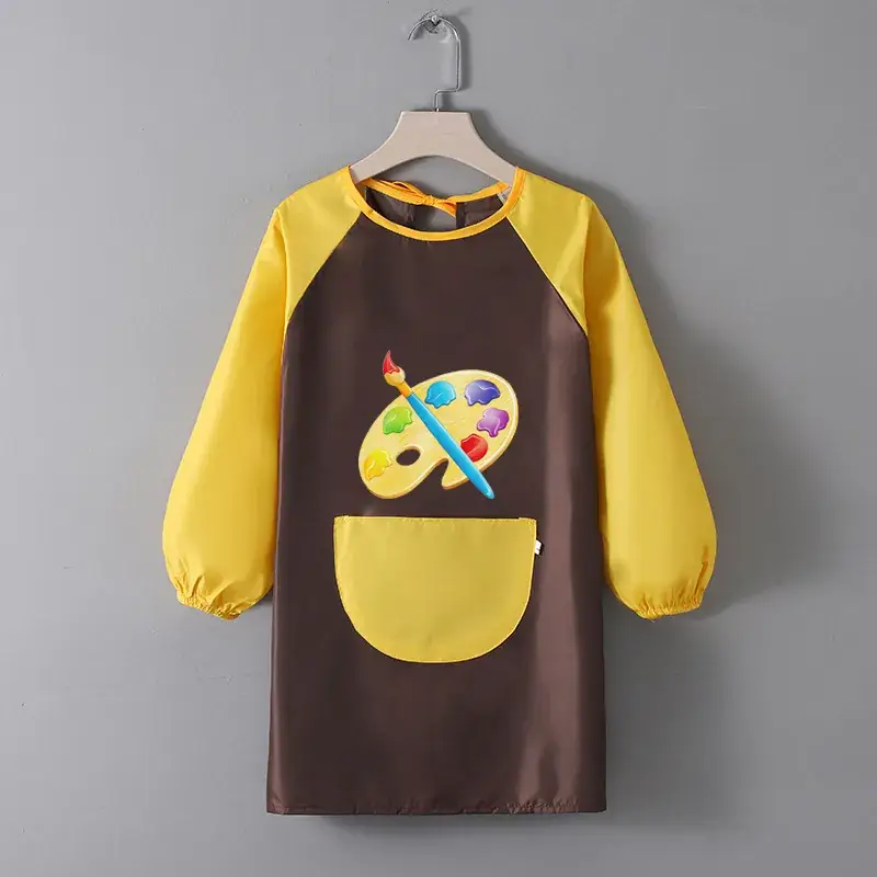 Children's Waterproof Apron Yellow Brown Fall Winter School - Image 12
