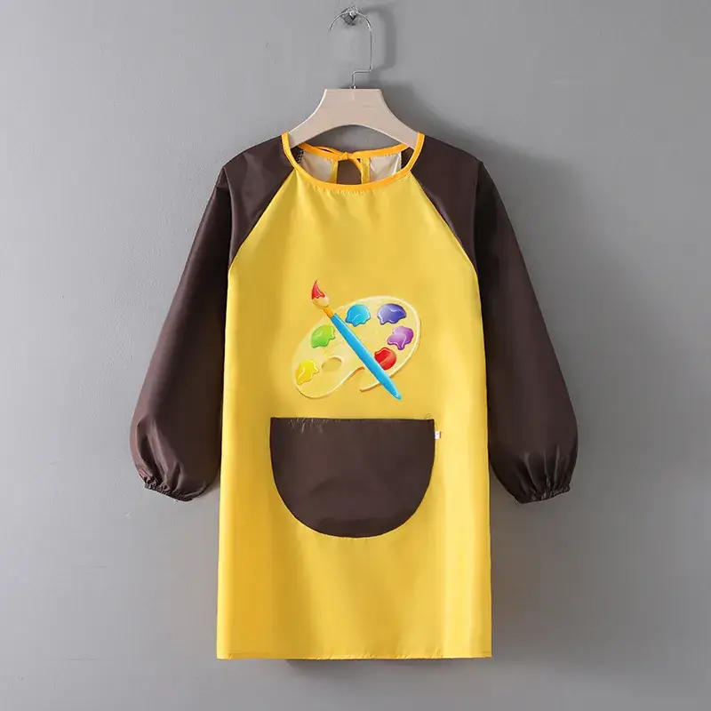 Children's Waterproof Apron Yellow Brown Fall Winter School - Image 11