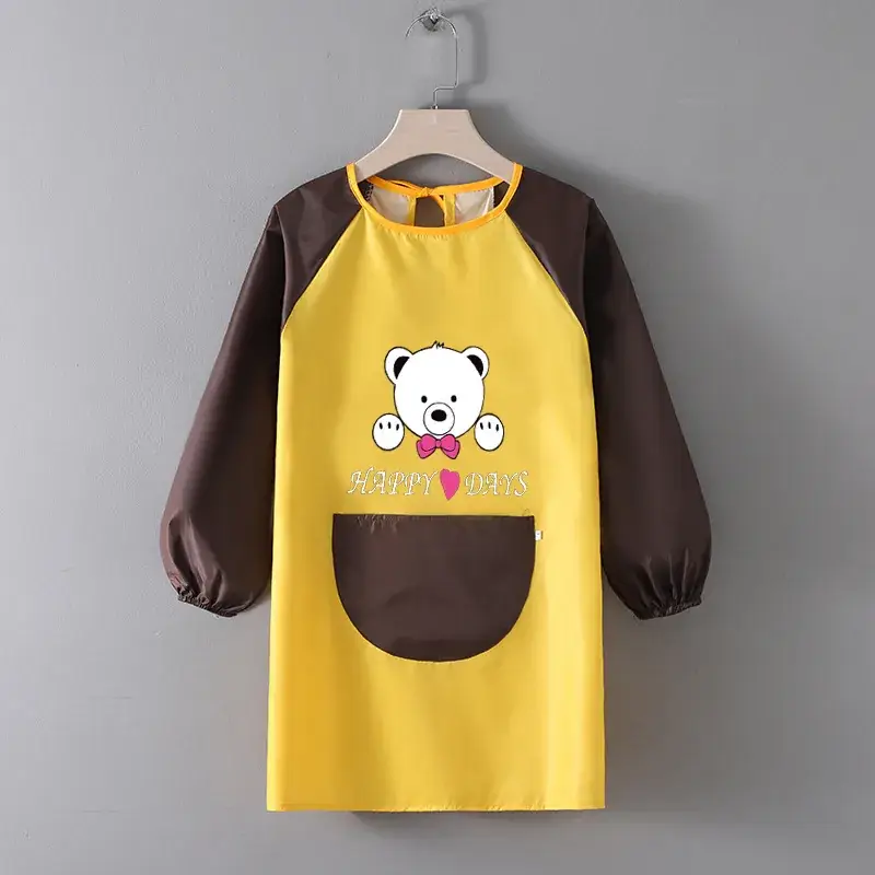 Children's Waterproof Apron Yellow Brown Fall Winter School - Image 21