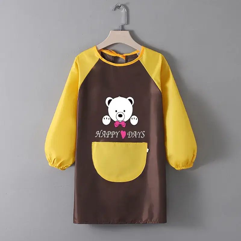 Children's Waterproof Apron Yellow Brown Fall Winter School - Image 22