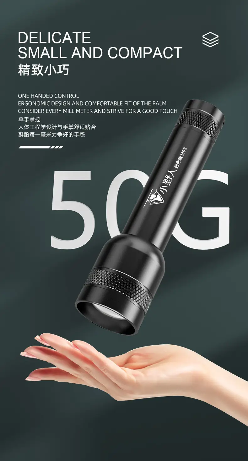 Aluminum LED Mini Flashlight with 3 Modes — feature 4