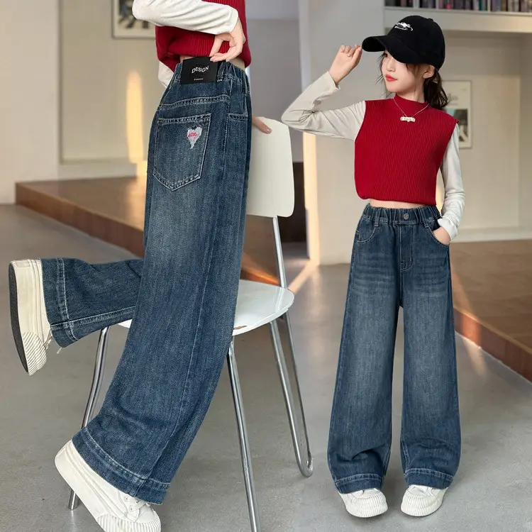 Girls Wide Leg Jeans Spring Autumn 2025 - Image 32