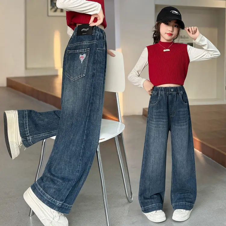 Girls Wide Leg Jeans Spring Autumn 2025 - Image 14
