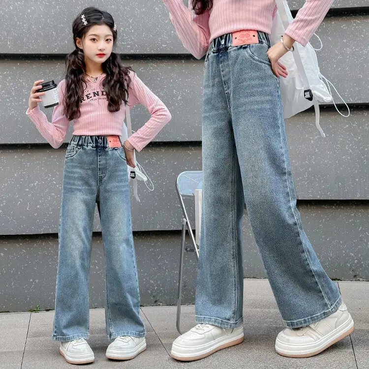 Girls Wide Leg Jeans Spring Autumn 2025 - Image 9