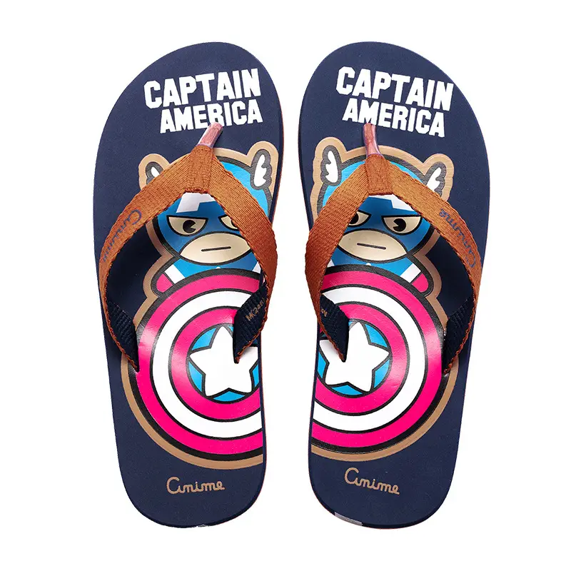 Captain America Cartoon Flip Flops for Men Women Shoes