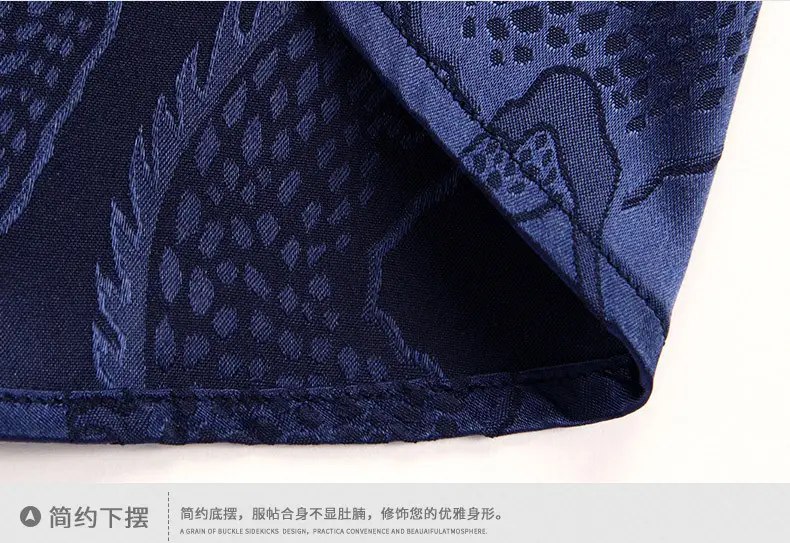 Blue Dragon Embroidered Long Sleeve Shirt for Men — feature 15