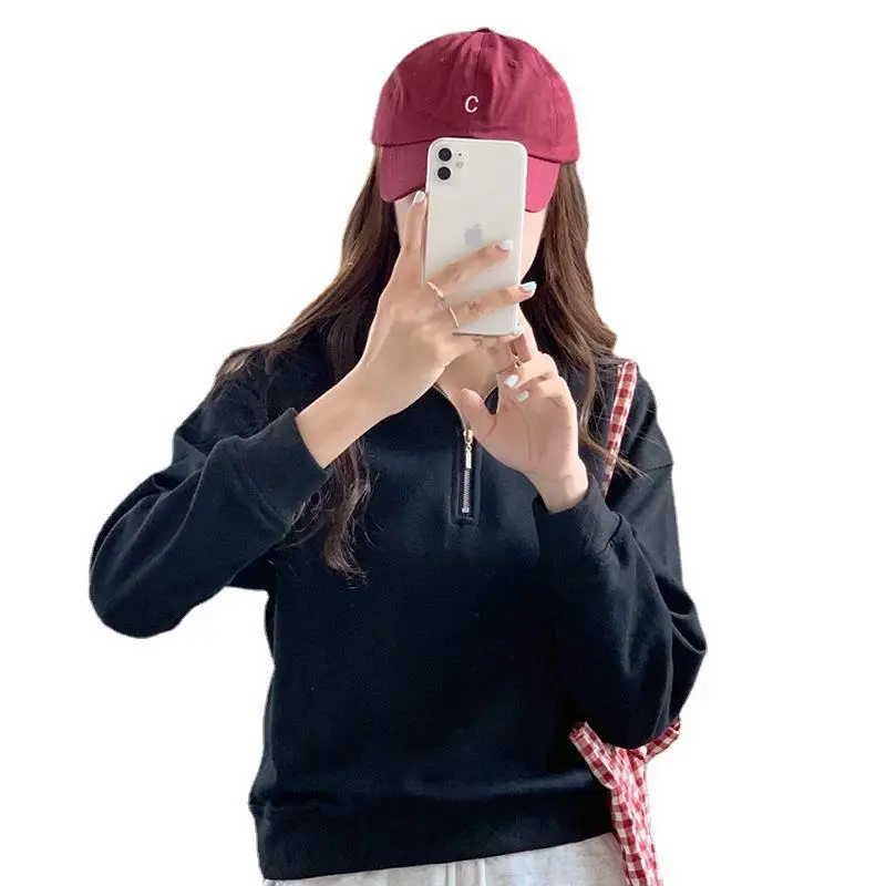 Women's 2022 Spring Sweater Polo Zipper Top - Image 9
