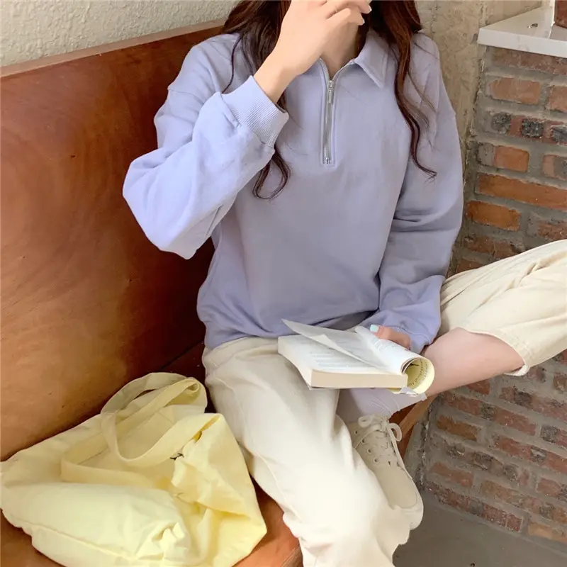 Women's 2022 Spring Sweater Polo Zipper Top — feature 25