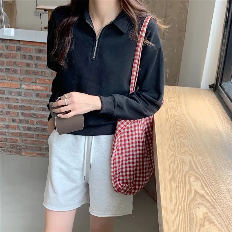 Women's 2022 Spring Sweater Polo Zipper Top — feature 37
