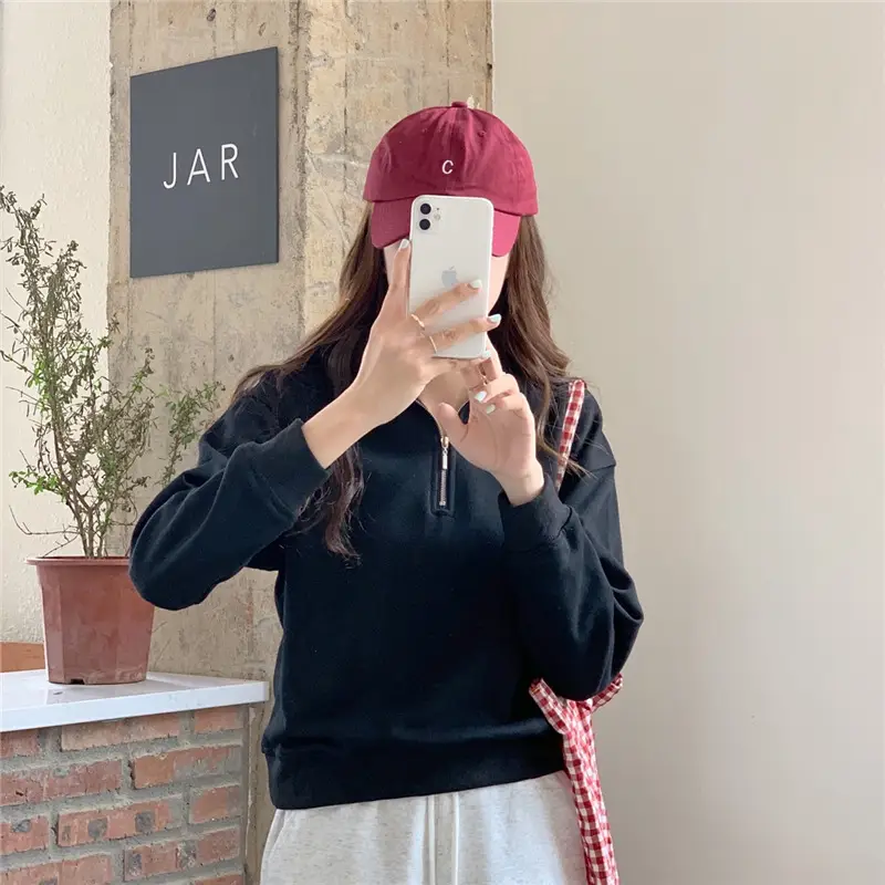 Women's 2022 Spring Sweater Polo Zipper Top — feature 40
