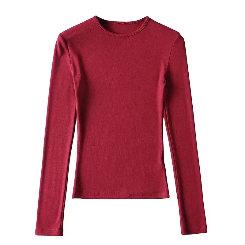 Black Slim Fit Long Sleeve Women's T-Shirt - Image 9