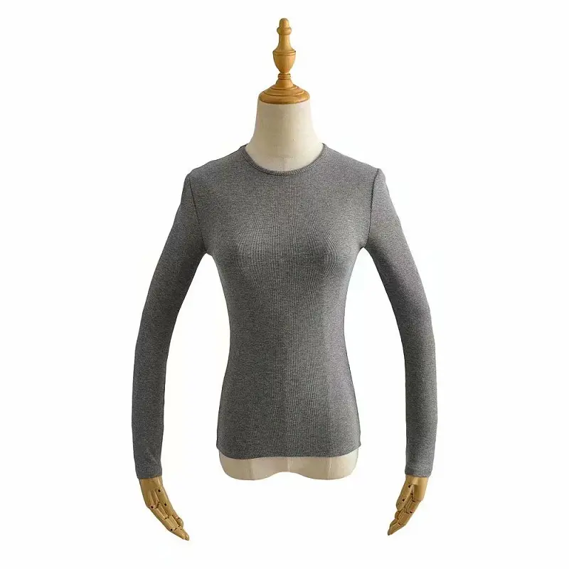 Black Slim Fit Long Sleeve Women's T-Shirt - Image 5