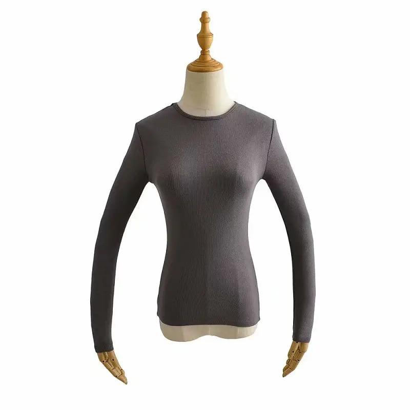 Black Slim Fit Long Sleeve Women's T-Shirt - Image 6