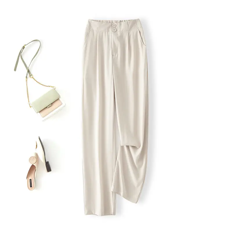 Women Wide Leg Pants Solid Color High Waist Draping 2023 - Image 11