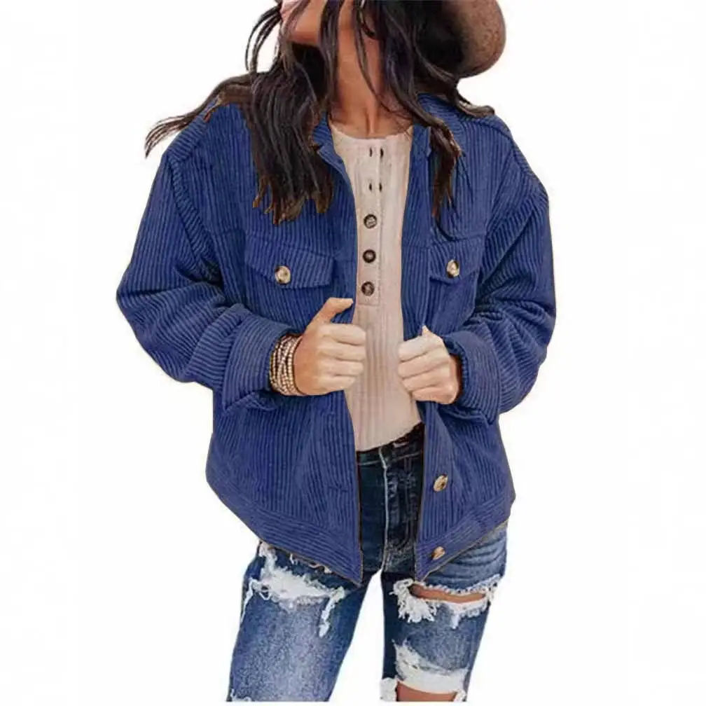 Women's Blue Cardigan Jacket 2022 Winter Casual Wear - Image 10