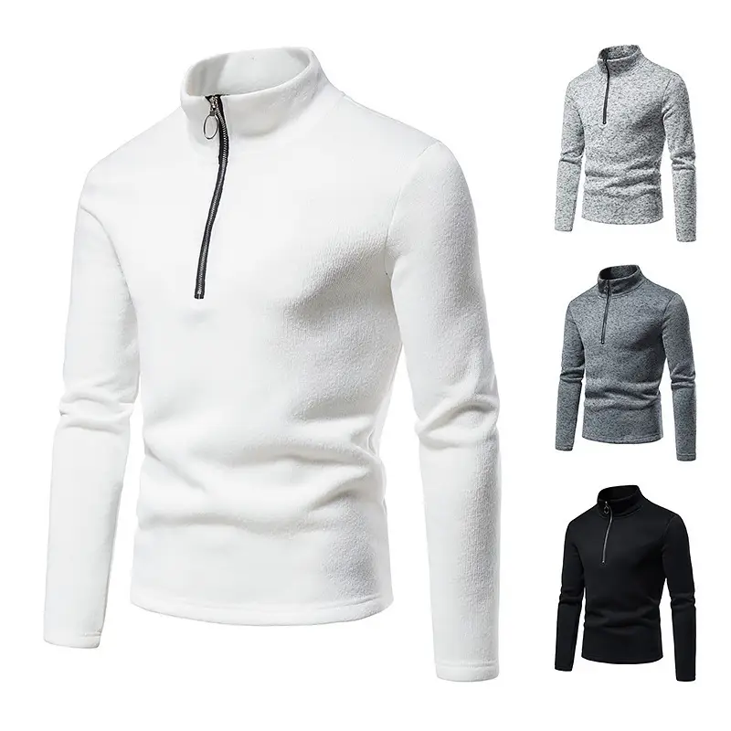 Men's 2022 Slim Fit Zipper Hoodie Black Grey Gray