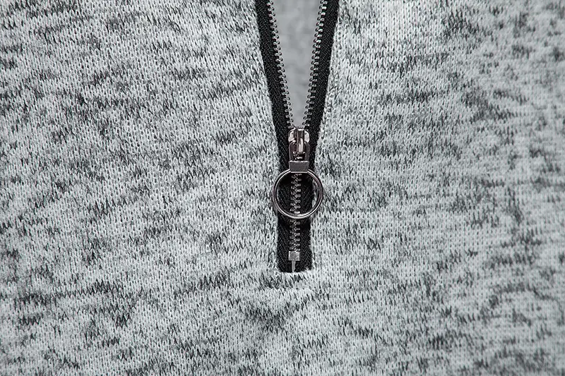 Men's 2022 Slim Fit Zipper Hoodie Black Grey Gray — feature 13