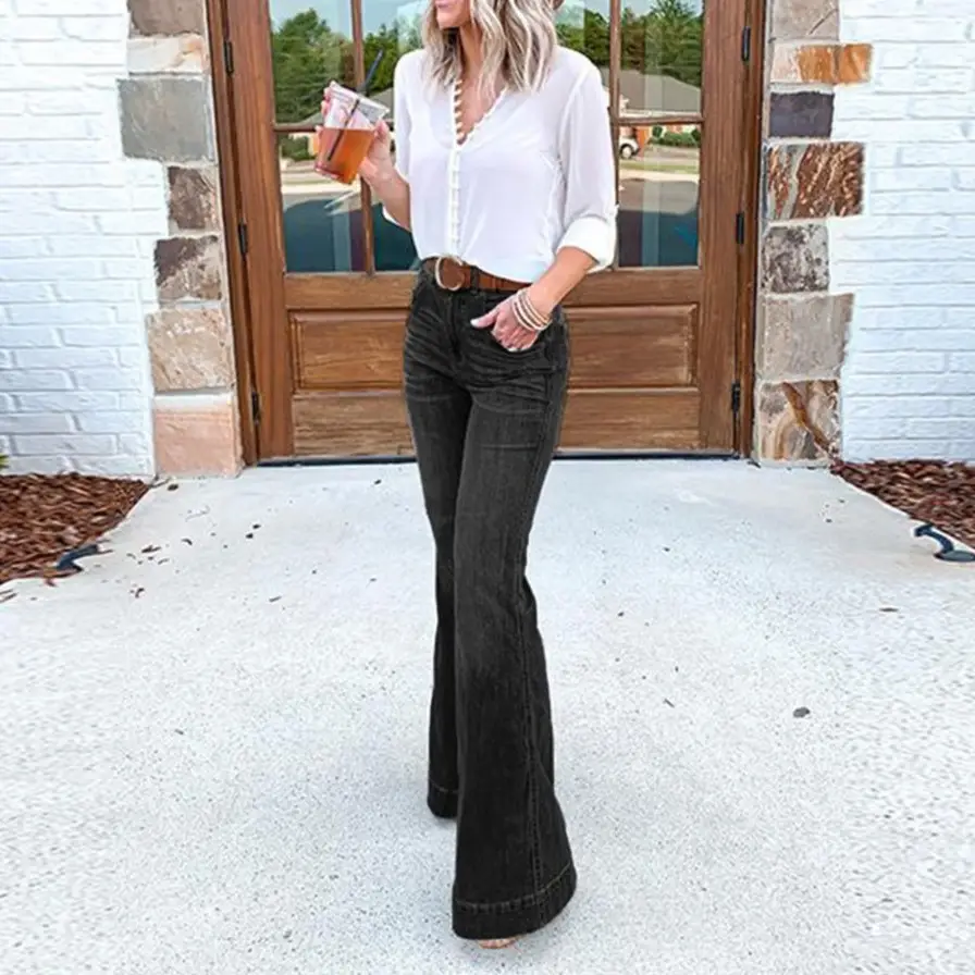 European American Thin Waist Wide Leg Jeans Women - Image 6