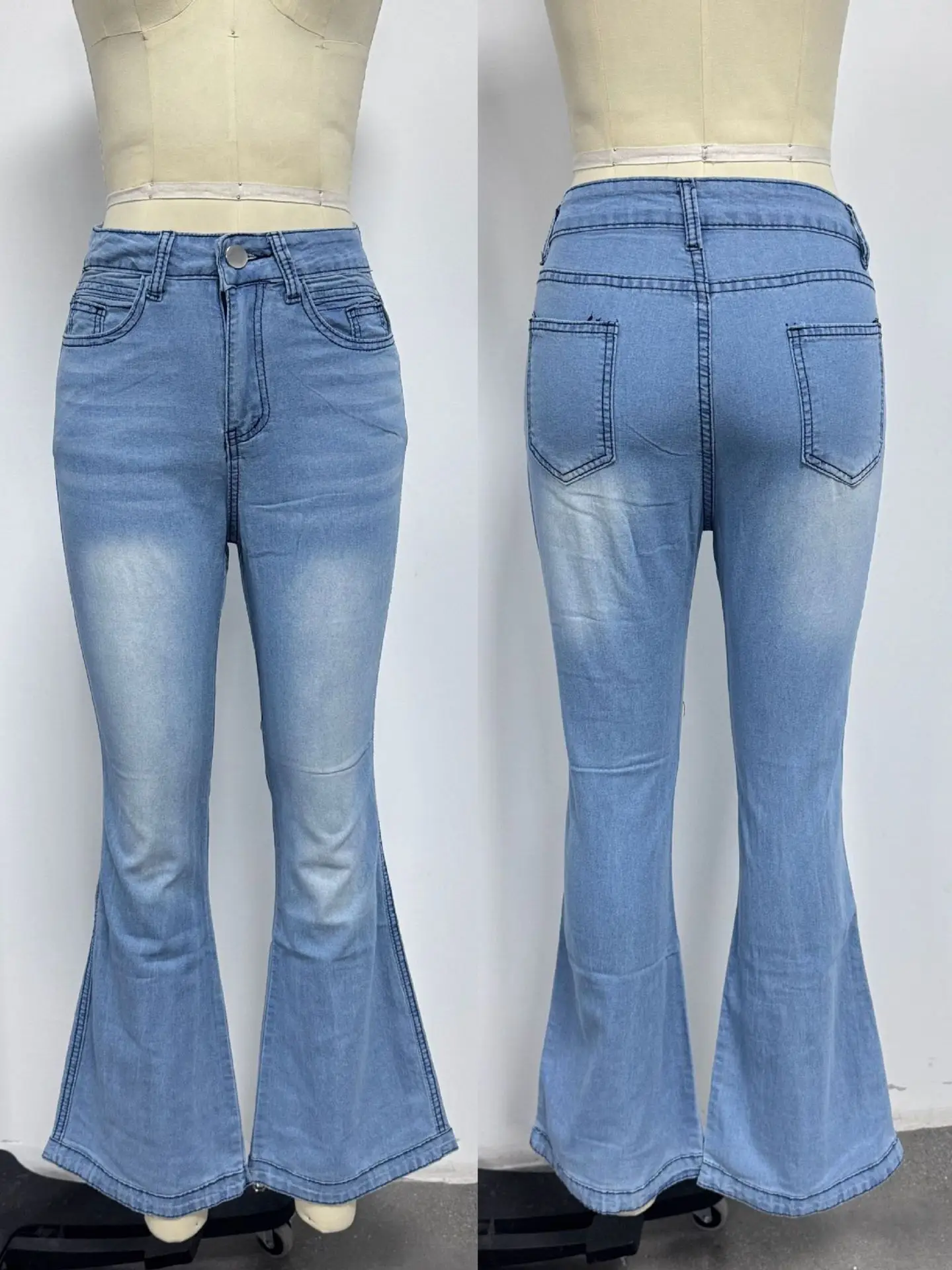 European American Thin Waist Wide Leg Jeans Women — feature 4