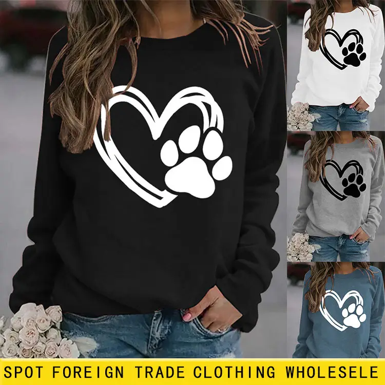 Green Turtleneck Sweatshirt with Heart Paw Print