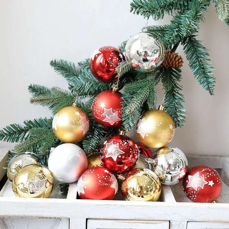 6CM Handmade Painted Christmas Balls Set - Image 4