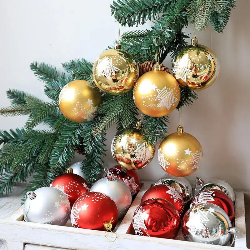 6CM Handmade Painted Christmas Balls Set - Image 5