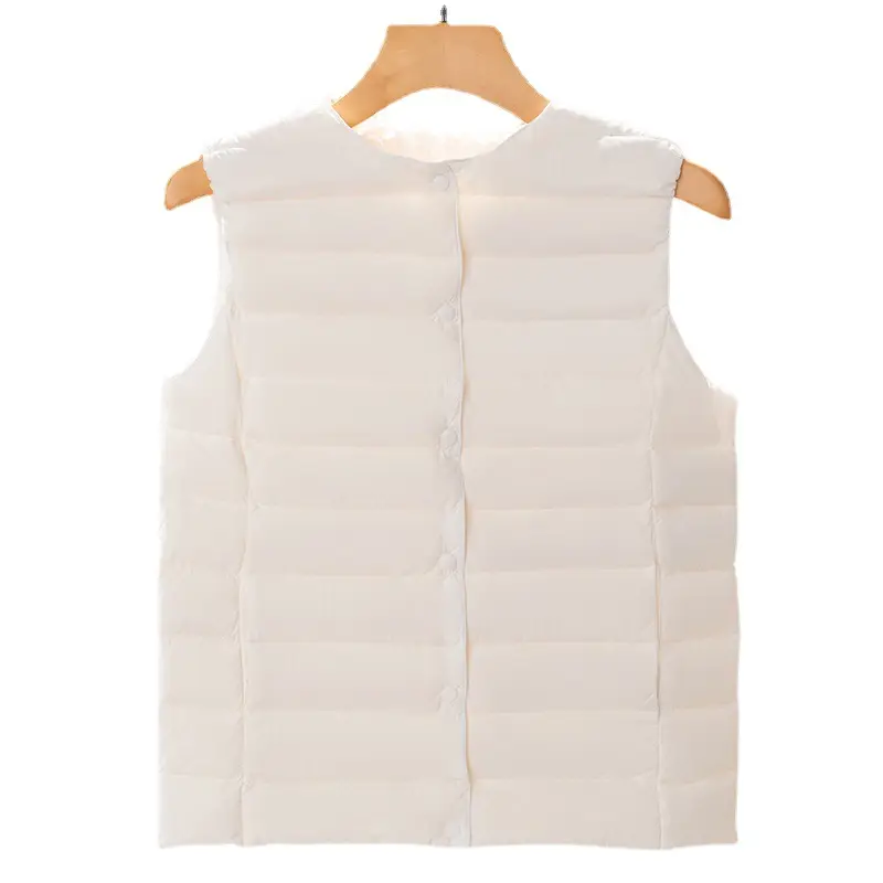 Women's Light Grey Waistcoat Jacket with Duck Down Fill - Image 17