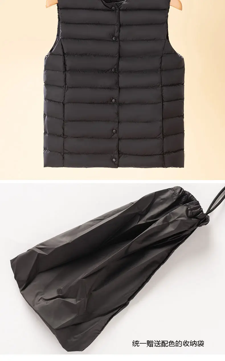Women's Light Grey Waistcoat Jacket with Duck Down Fill — feature 15