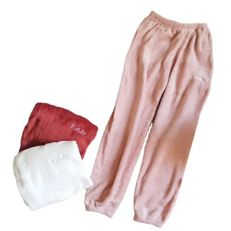 Coral Fleece Warm Loose Cropped Pants Set