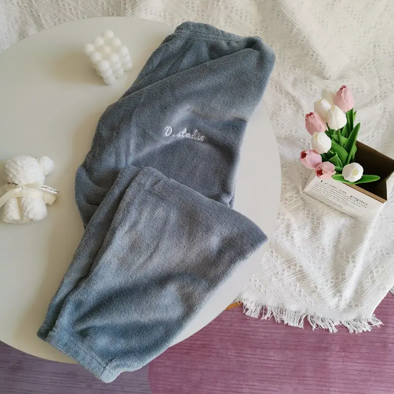 Coral Fleece Warm Loose Cropped Pants Set