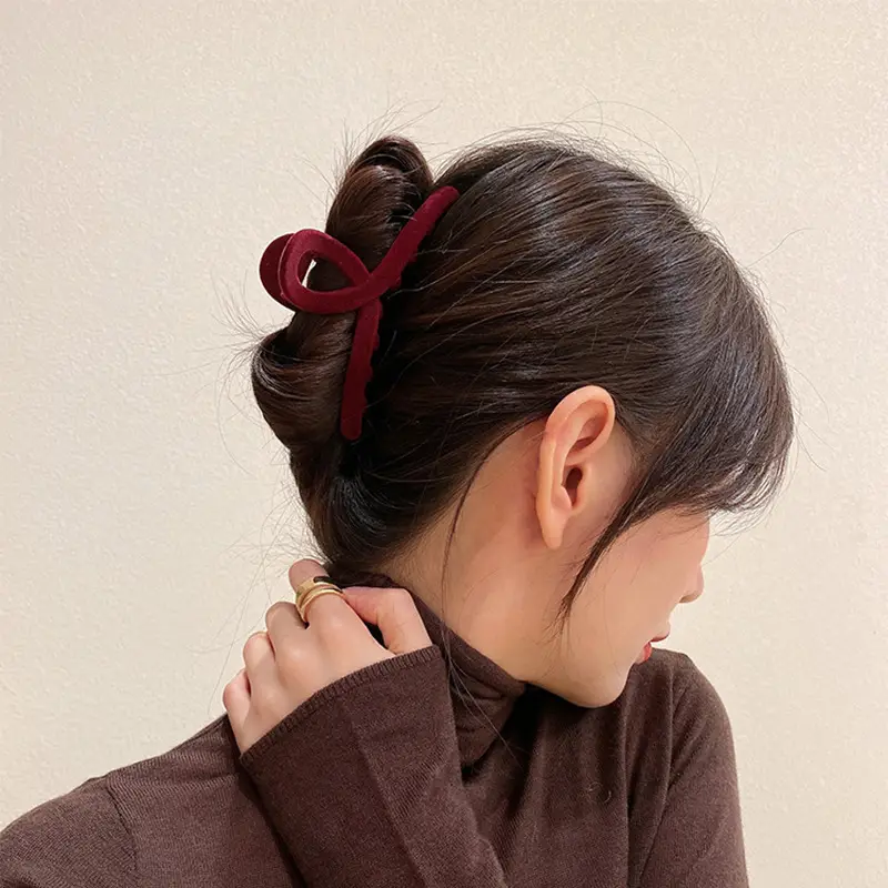 Maroon Retro Hair Grip Clip for Women - Image 11