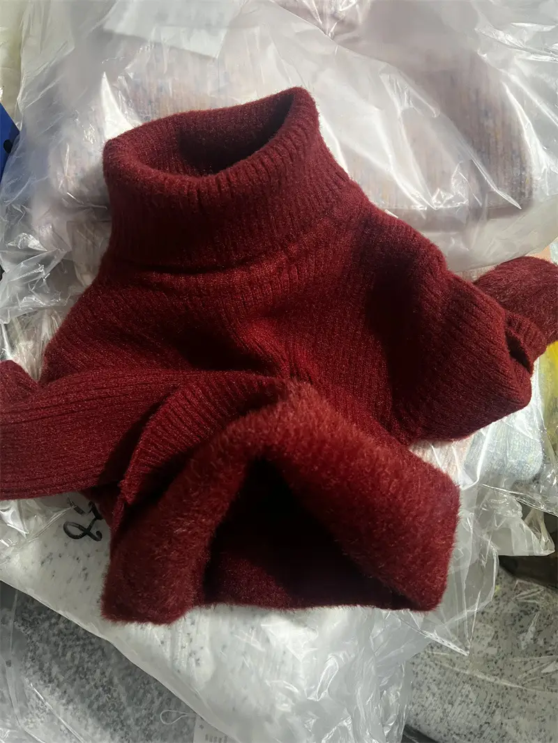 White Velvet Turtleneck Sweater for Boys Girls