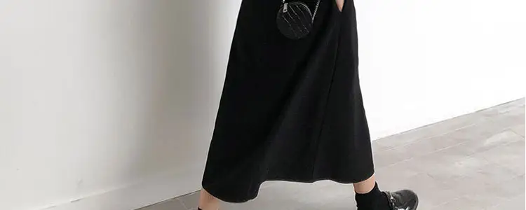 Black French Hepburn Style Long Dress for Women — feature 24