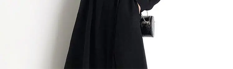 Black French Hepburn Style Long Dress for Women — feature 35