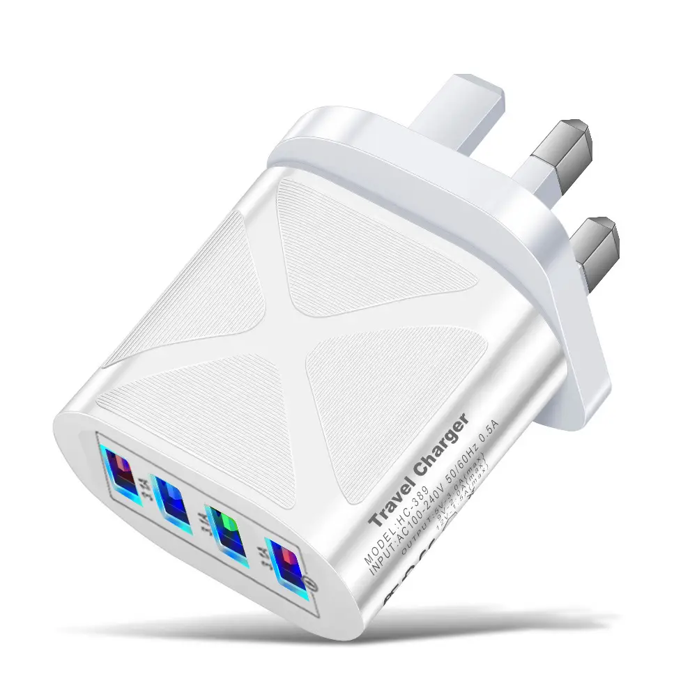 4 USB Travel Charger 3.1A Black