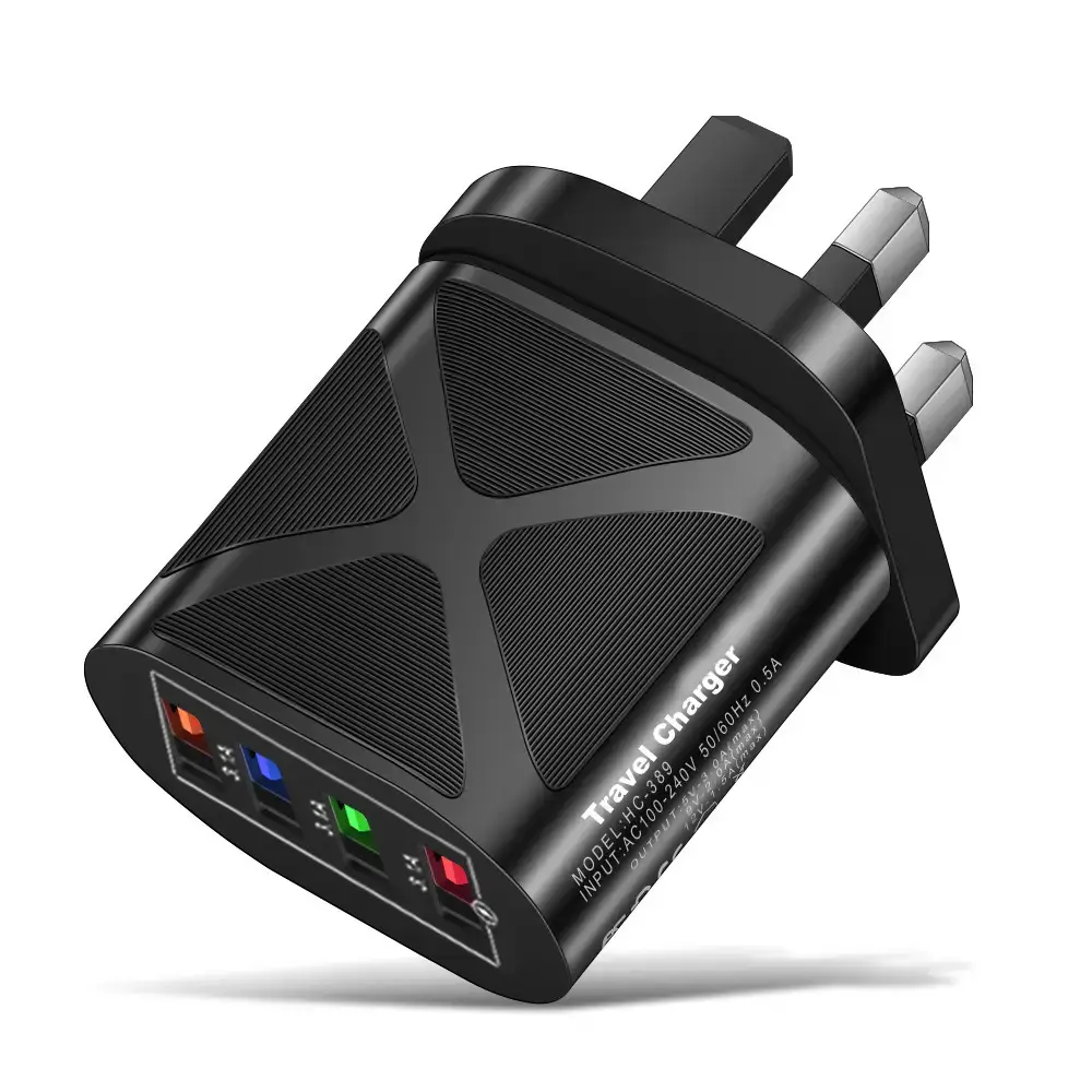 4 USB Travel Charger 3.1A Black - Image 5