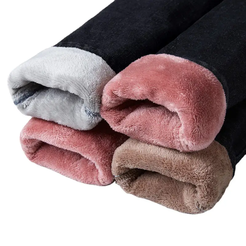 Women Fleece Lined Slimming Jeans Winter High Waist