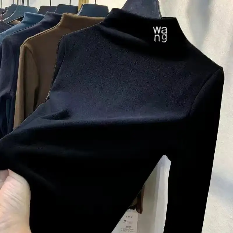 2025 Winter Slim Fit Half-Turtleneck T-Shirt Women - Image 6