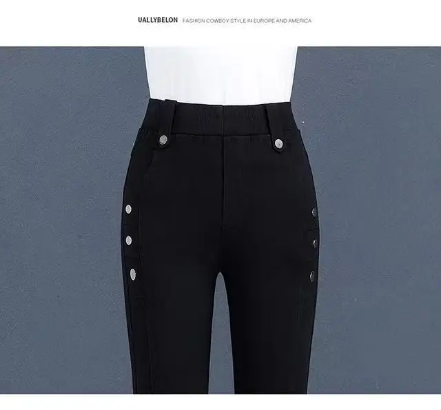 Stretch Slim Jeans Women Velvet High Waist Casual 2025 — feature 23