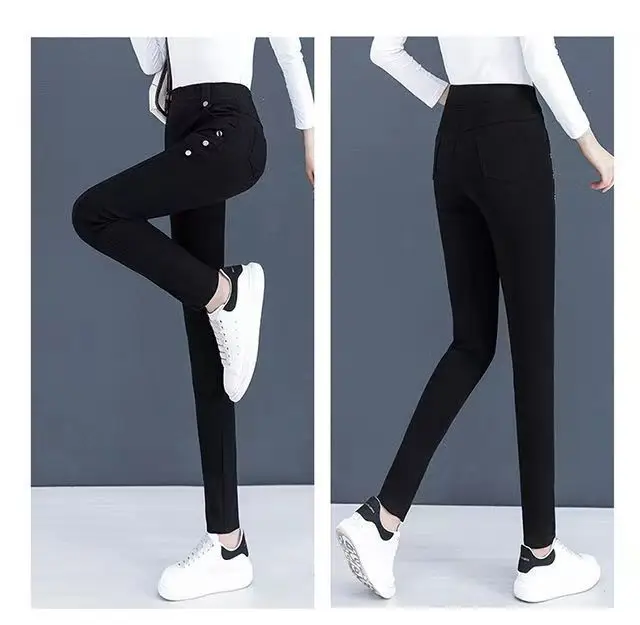 Stretch Slim Jeans Women Velvet High Waist Casual 2025 — feature 24