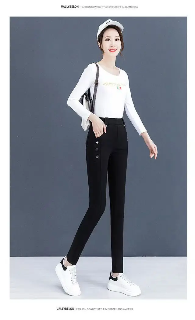 Stretch Slim Jeans Women Velvet High Waist Casual 2025 — feature 25