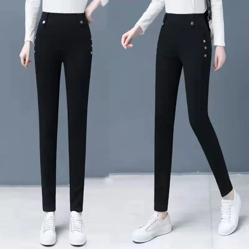 Stretch Slim Jeans Women Velvet High Waist Casual 2025 - Image 2