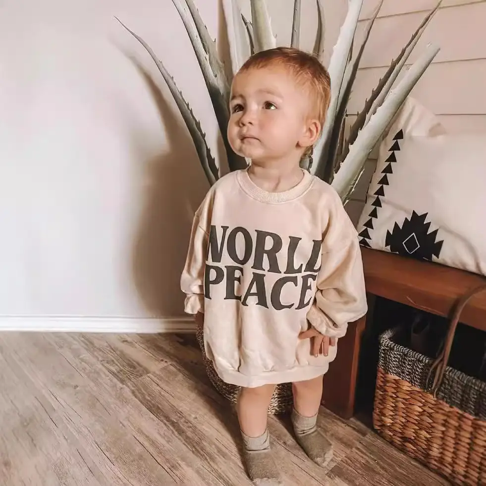 Baby Boys Sweatshirt New World Peace Cotton Round Neck - Image 4