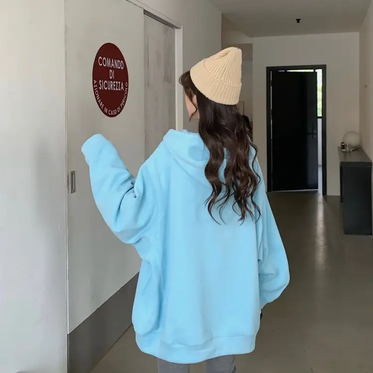 Women Velvet Zipper Hoodie Grey Large — feature 36