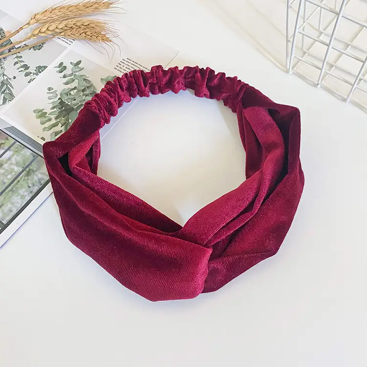 Elastic Washable Hair Band Autumn Winter Velvet Black - Image 4
