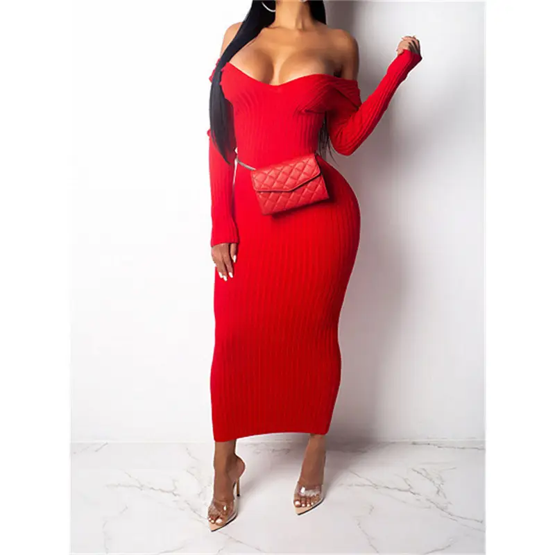 Black Long Sleeve V-Neck Dress for Women Large - Image 6
